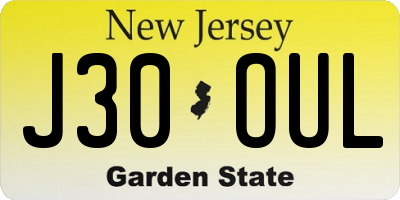 NJ license plate J30OUL