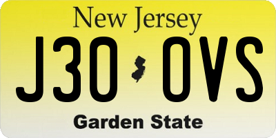 NJ license plate J30OVS