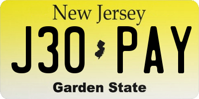 NJ license plate J30PAY