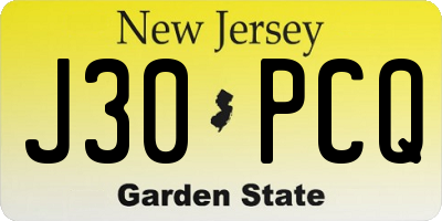 NJ license plate J30PCQ