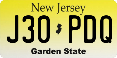 NJ license plate J30PDQ