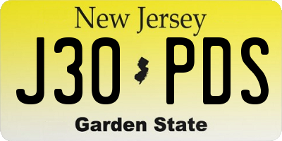 NJ license plate J30PDS