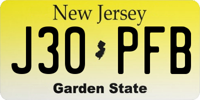 NJ license plate J30PFB
