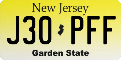 NJ license plate J30PFF