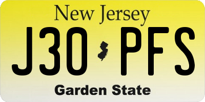 NJ license plate J30PFS