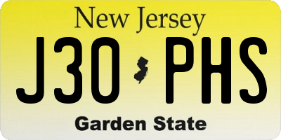 NJ license plate J30PHS