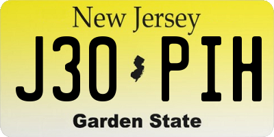 NJ license plate J30PIH