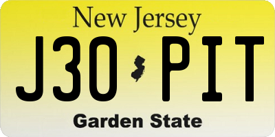 NJ license plate J30PIT