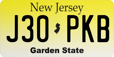 NJ license plate J30PKB