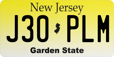 NJ license plate J30PLM