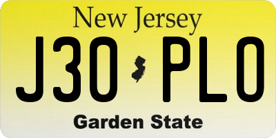 NJ license plate J30PLO