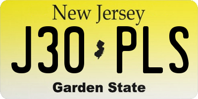 NJ license plate J30PLS