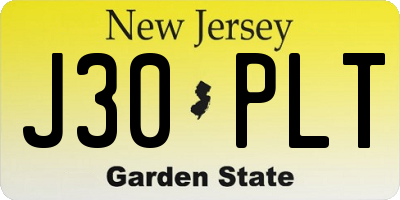 NJ license plate J30PLT