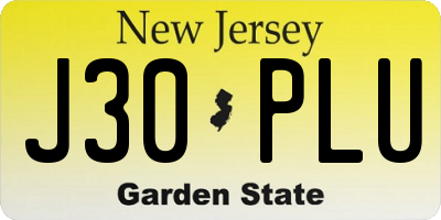 NJ license plate J30PLU
