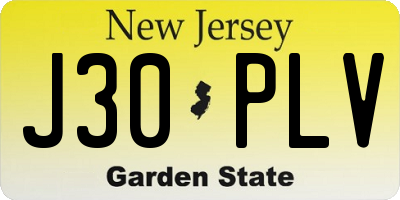 NJ license plate J30PLV