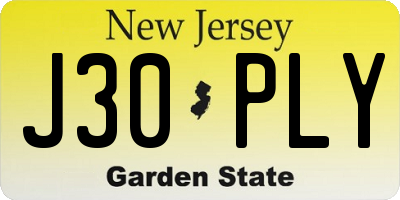 NJ license plate J30PLY