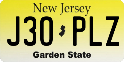 NJ license plate J30PLZ