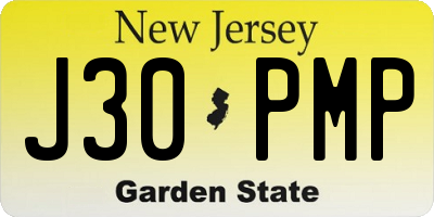 NJ license plate J30PMP