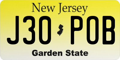 NJ license plate J30POB