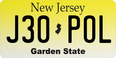 NJ license plate J30POL