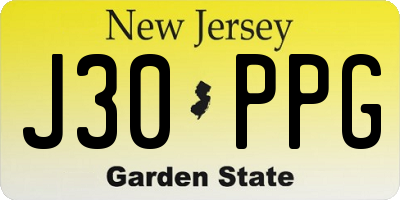 NJ license plate J30PPG