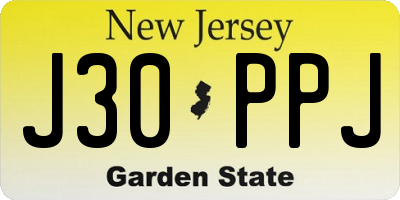 NJ license plate J30PPJ