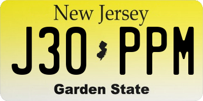 NJ license plate J30PPM