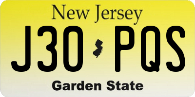 NJ license plate J30PQS