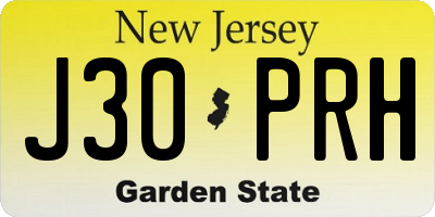 NJ license plate J30PRH