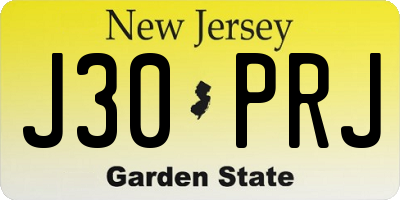 NJ license plate J30PRJ