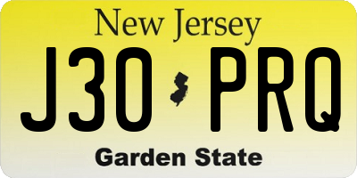 NJ license plate J30PRQ