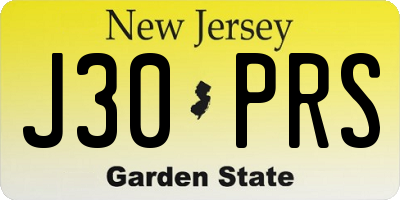 NJ license plate J30PRS