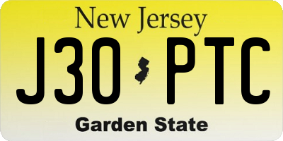 NJ license plate J30PTC