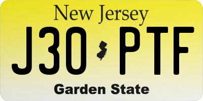 NJ license plate J30PTF