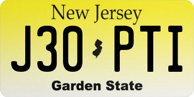 NJ license plate J30PTI