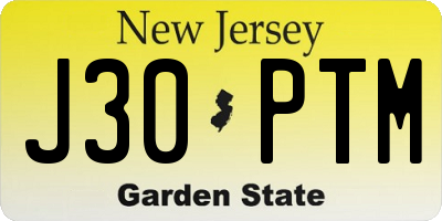 NJ license plate J30PTM