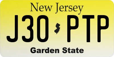 NJ license plate J30PTP