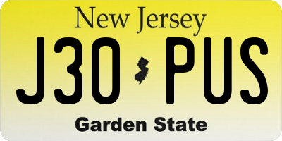NJ license plate J30PUS