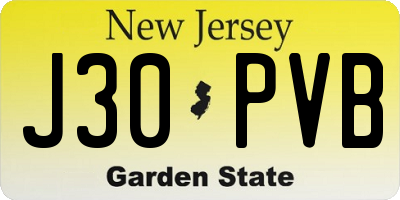NJ license plate J30PVB