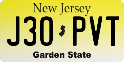 NJ license plate J30PVT