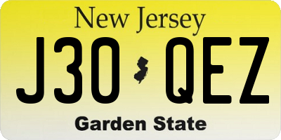 NJ license plate J30QEZ