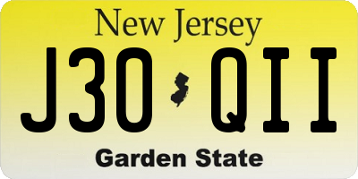 NJ license plate J30QII
