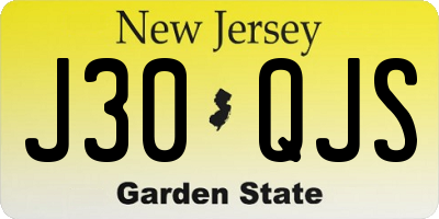 NJ license plate J30QJS
