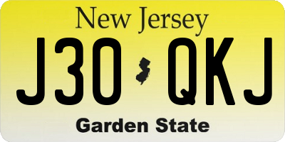NJ license plate J30QKJ