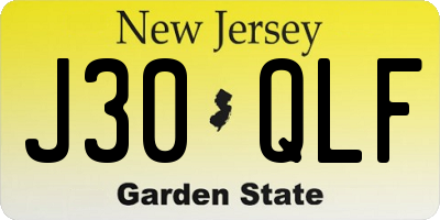 NJ license plate J30QLF