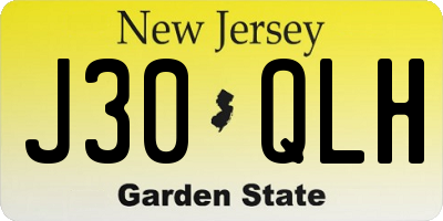 NJ license plate J30QLH