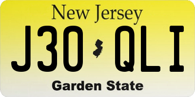 NJ license plate J30QLI