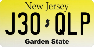 NJ license plate J30QLP