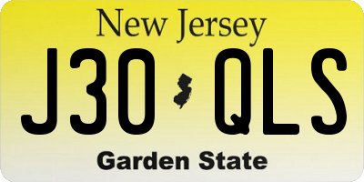 NJ license plate J30QLS