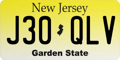 NJ license plate J30QLV